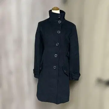 울 혼방 블랙 코트