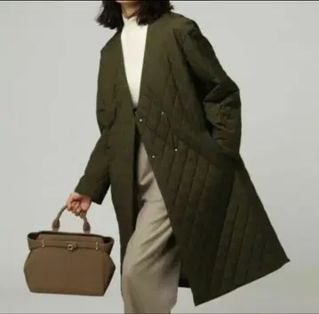 언타이틀 untitled 카키 올리브 퀼팅 자켓