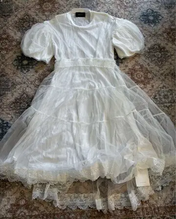 Simone Rocha 화이트 티어드 원피스 XS