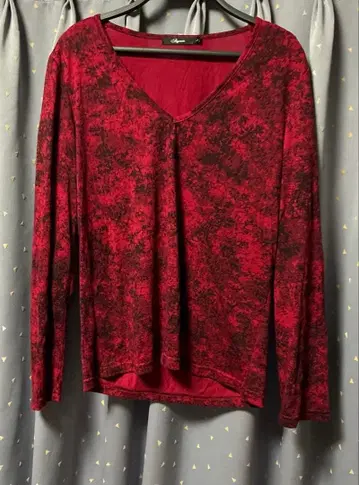 y2k 얼룩 염색풍 롱T셔츠 L 뱅기 V계