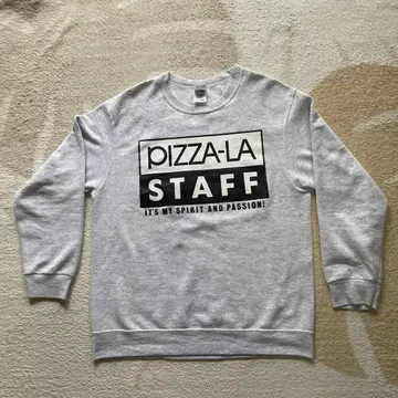 PIZZA-LA STAFF 맨투맨 M 사이즈 그레이 피자 트레이닝복