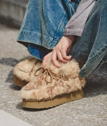 오리지널 페이크 무스탕 모카신 부츠 애니멀 M(23.5)