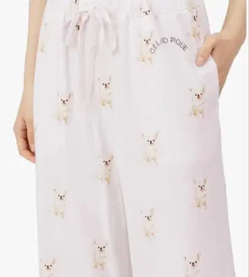 젤라또피케 DOG 패턴 롱 팬츠 핑크 치와와 패턴