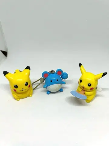 피카츄 마릴 키링 태엽 완구 3개 세트