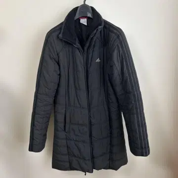 adidas 블랙 퀼팅 롱 자켓 L