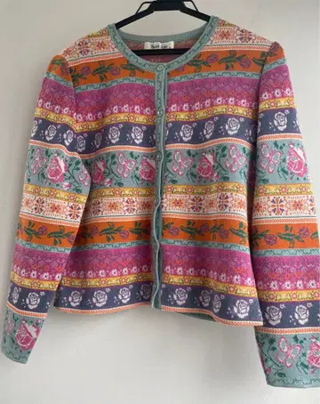 새상품 SaintJoie 꽃무늬 가디건 쇼와 레트로 니트 M 장미 나비