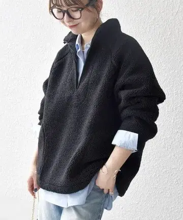 SHIPS any 보아 플리스 하프 지퍼 풀오버