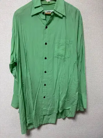 sulvam 비대칭 그린 긴팔 셔츠