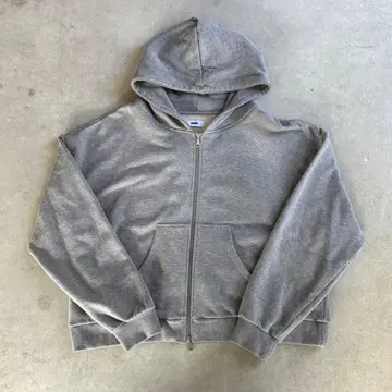 SINSS 그레이 후드티 더블 지퍼 엄지 구멍 M