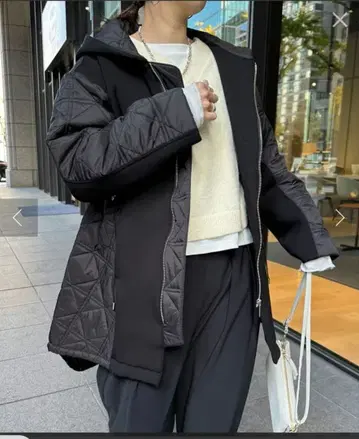 DouDou 택 포함 미사용 종이상자 퀼팅 드로스트 코트