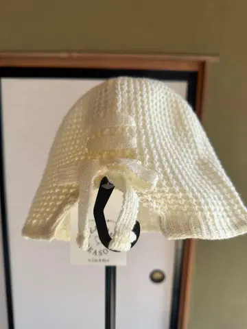 화이트 니트 모자 57.5cm