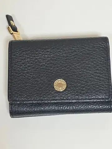 탑카피 블랙 가죽 3단 폴더형 지갑 골드 금장 장식