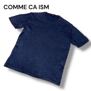 컴시즘 남성용 린넨 혼방 반팔 니트 M 사이즈 네이비