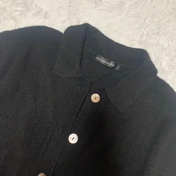 mizuiro ind 카라 부착 숏 가디건 검정 블랙 쉘 버튼