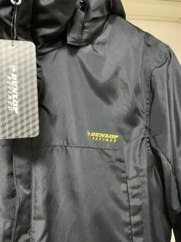 DUNLOP REFINED 후드 부착 점퍼 블랙 풀 집업