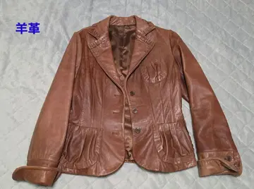 브라운 코르셋 스타일 양가죽 자켓