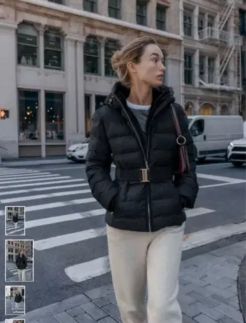 미사용 새상품 이번 시즌 ZARA 벨트 포함 블랙 다운 자켓