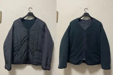 UNIVERD72 나일론 x 플리스 패딩 자켓 /M 다크 네이비