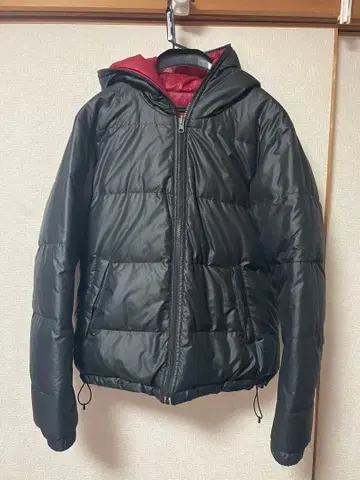 리버서블 다운 자켓 블랙 레드