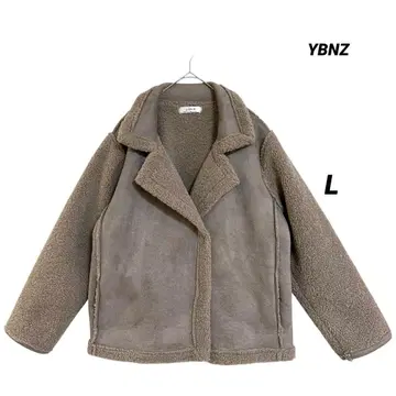 YBNZ 무스탕풍 보아 자켓 L 페이크 무스탕 브라운 새상품급