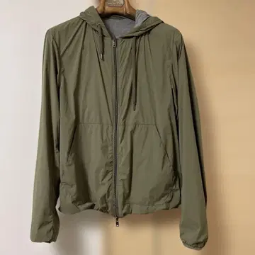 Herno 후드 부착 나일론 자켓 올리브