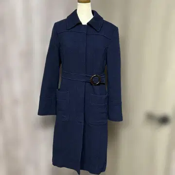 네이비 롱 코트