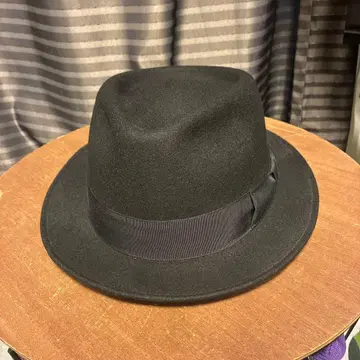 CA4LA 블랙 울 펠트 햇 리본 포함