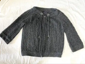 GAP 케이블 니트 S 다크 그레이 여성용 지퍼 부착