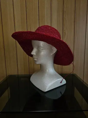 빨간색 밀짚모자 39cm