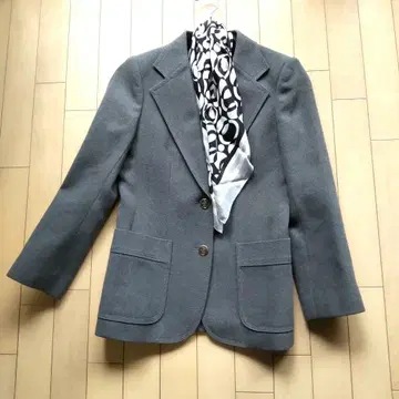 그레이 테일러드 자켓 울 100%