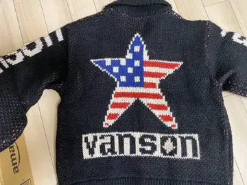 Vanson 미국 성조기 패턴 코위찬 니트 스웨터