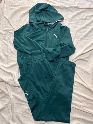 PUMA 다크 그린 저지 셋업