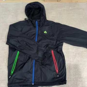 후드 부착 블랙 나일론 자켓 남성용 M