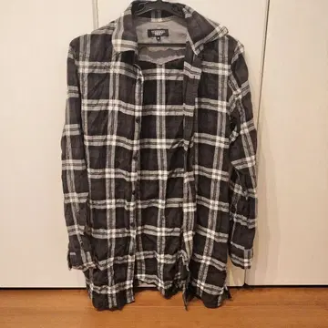 토네이도 마트 주름 가공 체크 롱 셔츠 남성용 M 사이즈