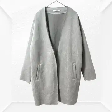 2583 Ciaopanic 페이크 스웨이드 노카라 코트