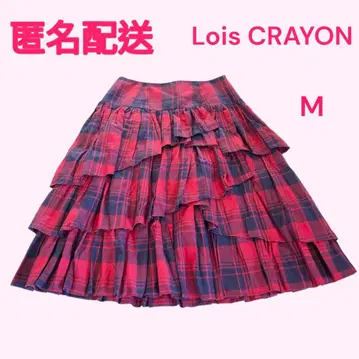 익명 배송 로이스크레용 티어드 스커트 레드 네이비 새상품급