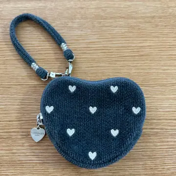 페이러 러브러리 하트 하트형 파우치 그레이