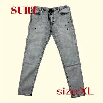 SURT 테이퍼드 슬림 조거 팬츠 XL 사이즈 그레이 데미지 가공