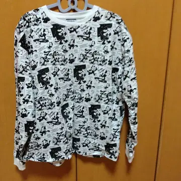 펠릭스 더 캣 코믹 프린트 긴팔 티셔츠