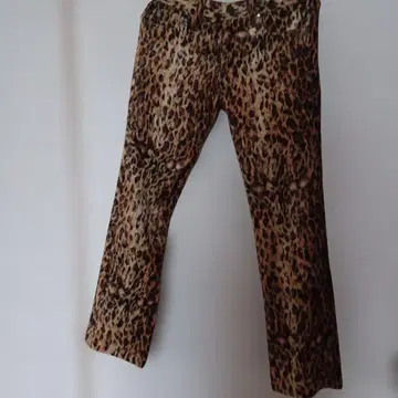레오파드 무늬 슬림핏 남성용 팬츠 29 블랙바리아