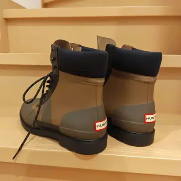 HUNTER 하이컷 레인부츠 브라운 블랙