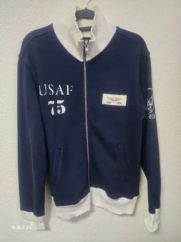 AVIREX USAF 트랙 자켓 저리 플라이트 레어 네이비 M