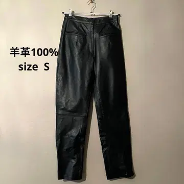 새상품급 Paragon 천연 가죽 가죽 팬츠 블랙 양가죽 100% S