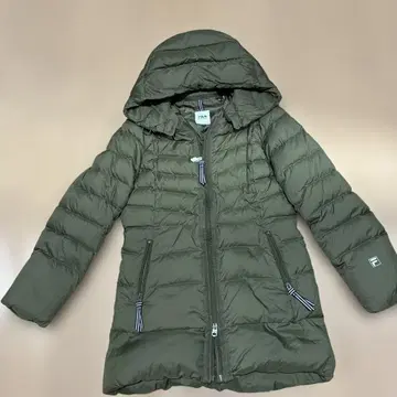 FILA 후드 부착 다운 자켓 올리브 그린