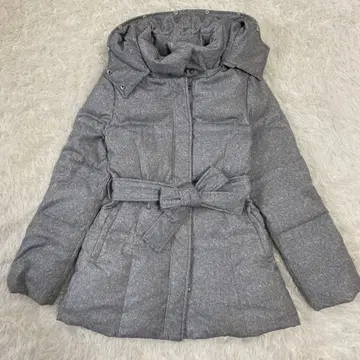 [ Pinky & Dianne ] 후드/벨트 포함 다운 자켓 그레이