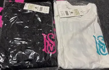 S 로고 티셔츠 블랙 화이트 세트