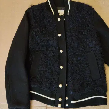 MUVEIL WORK 보아 바시티 자켓 네이비