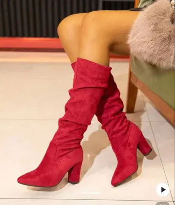 빨간 레드 부츠 가을/겨울 코스프레