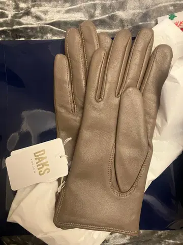 DAKS 그레이 가죽 장갑 그레이 올리브 그레이지 양가죽 새상품 베이지