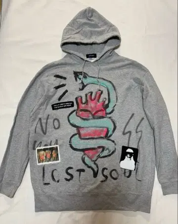 guernika 아트 프린트 그레이 후드티 XXL 새상품급